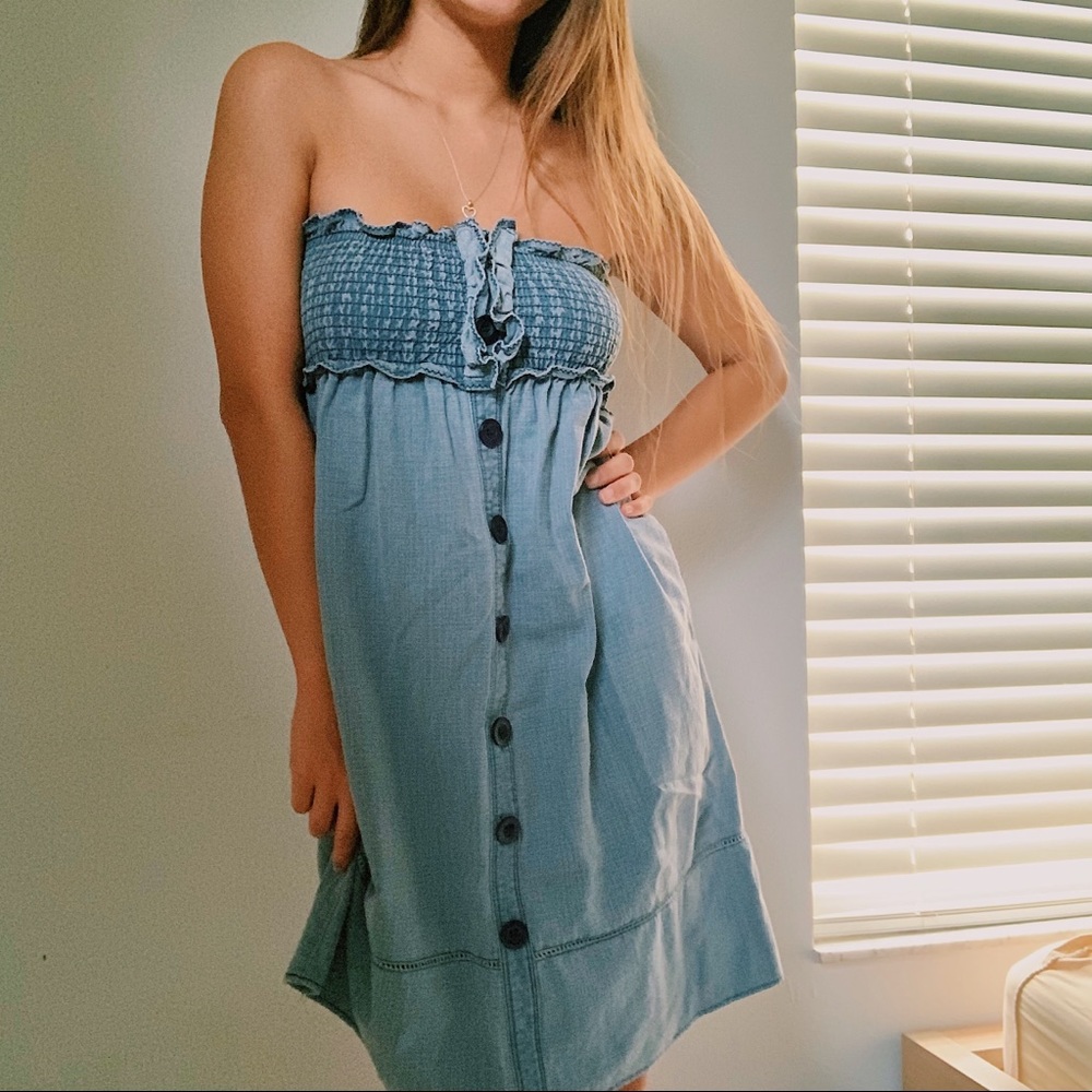 Strapless Denim Dress